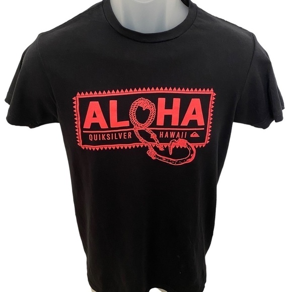 QUIKSILVER Pink Aloha Hawaiian Tee Shirt Men SP Small - Picture 1 of 5